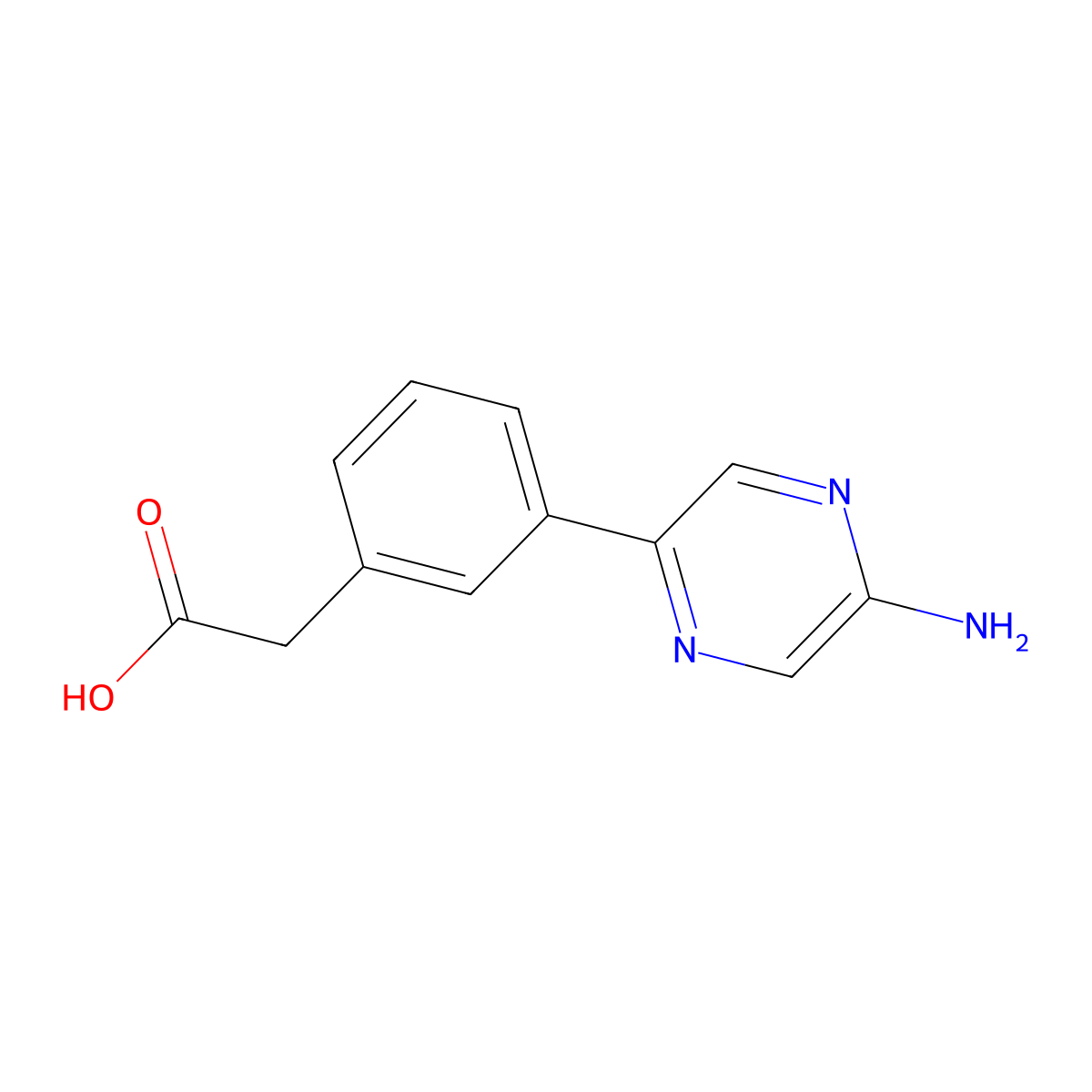 [3-(5-Amino-2-pyrazinyl)phenyl]acetic acid molecular structure, CAS 2933485-93-7