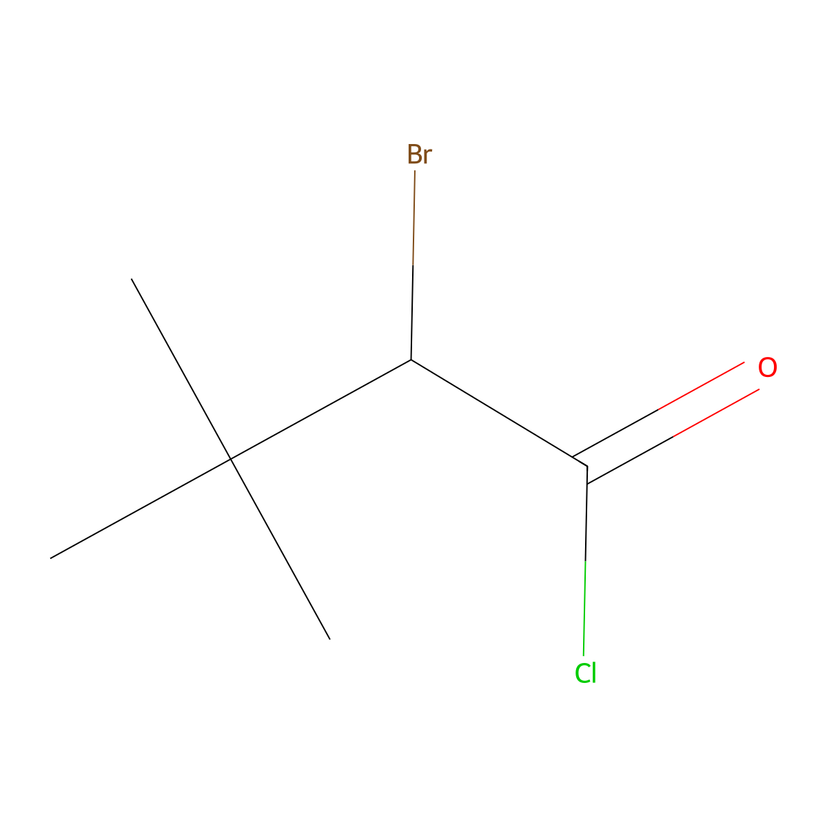 2-Bromo-3,3-dimethylbutanoyl chloride molecular structure, CAS 29336-30-9
