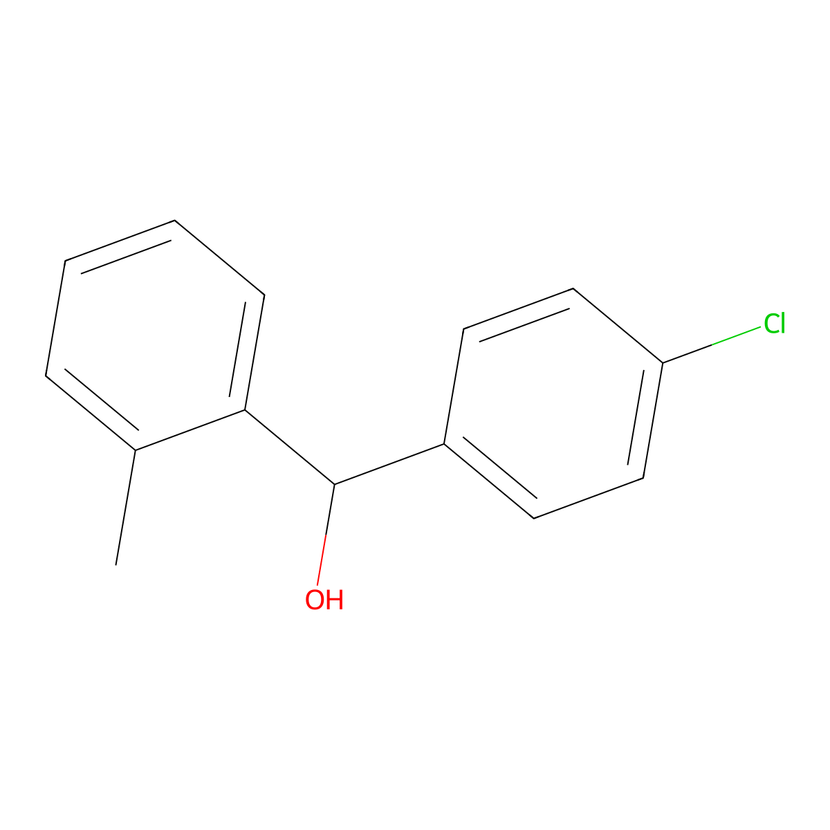 alpha-(4-Chlorophenyl)-2-methylbenzenemethanol molecular structure, CAS 29338-51-0