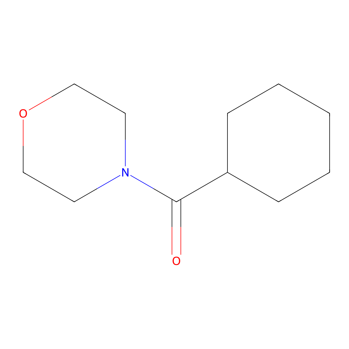 Cyclohexanecarboxylic acid, morpholide molecular structure, CAS 29338-96-3