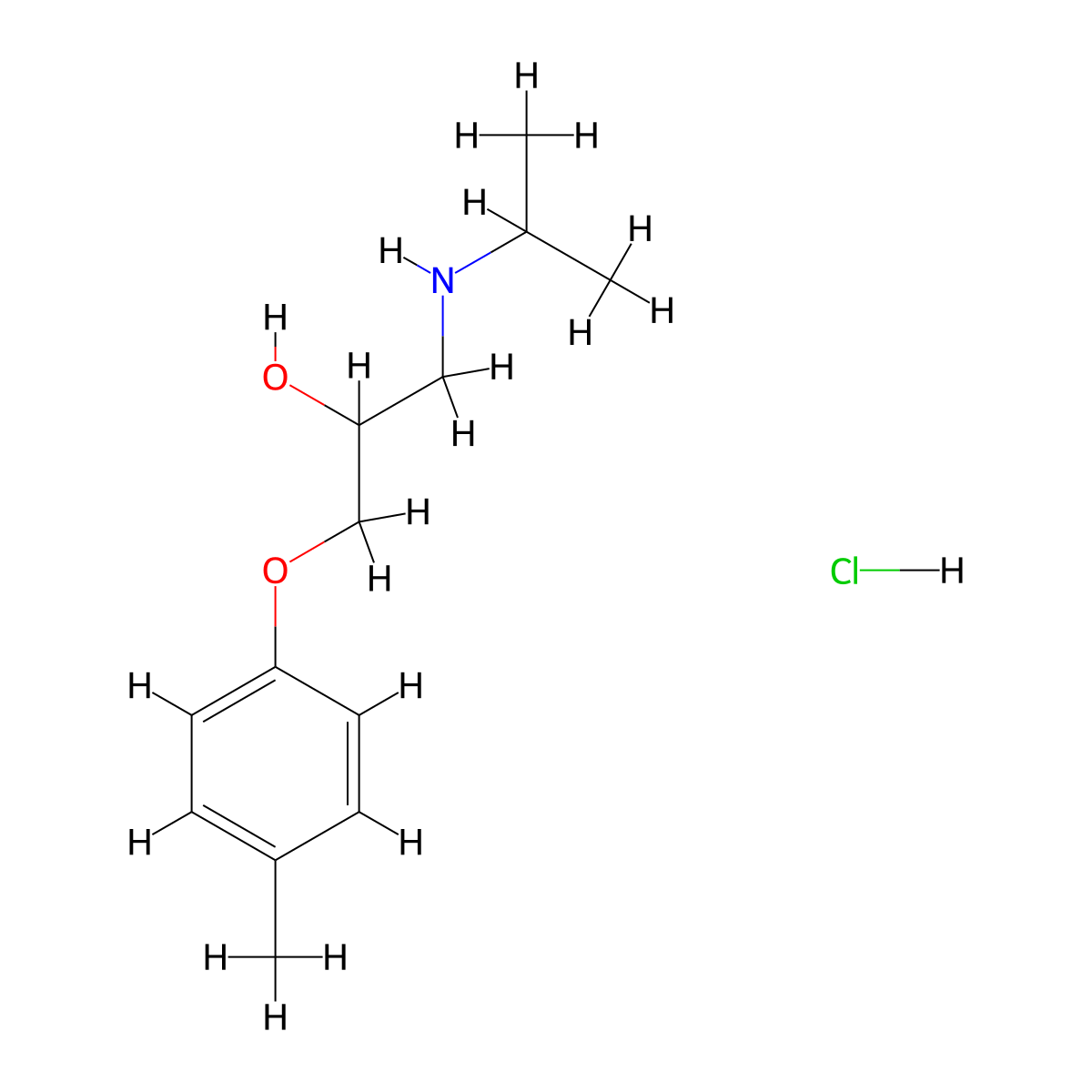 1-(Isopropylamino)-3-(p-tolyloxy)propan-2-ol hydrochloride molecular structure, CAS 2934-02-3