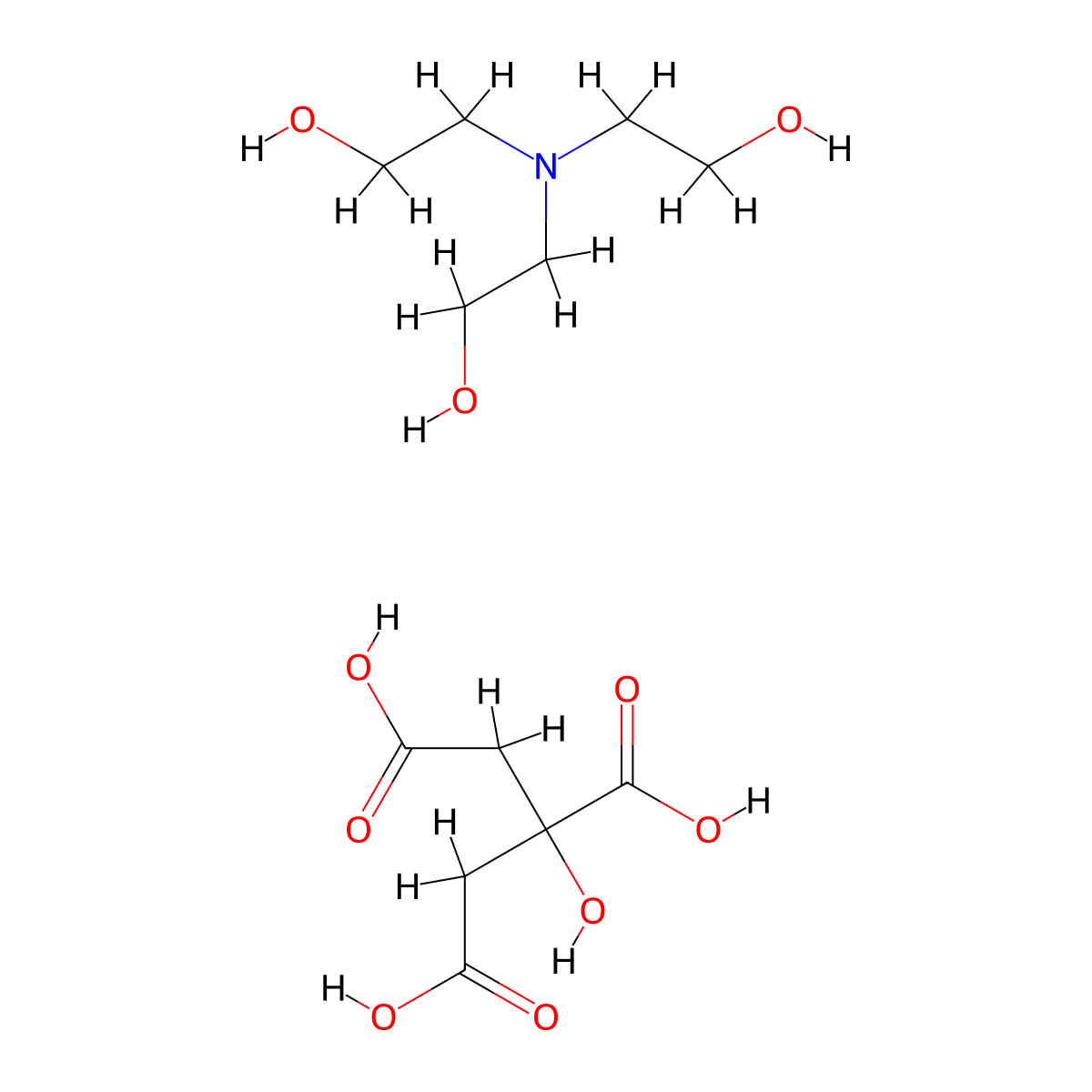2,2',2''-Nitrilotriethanol citrate molecular structure, CAS 29340-81-6