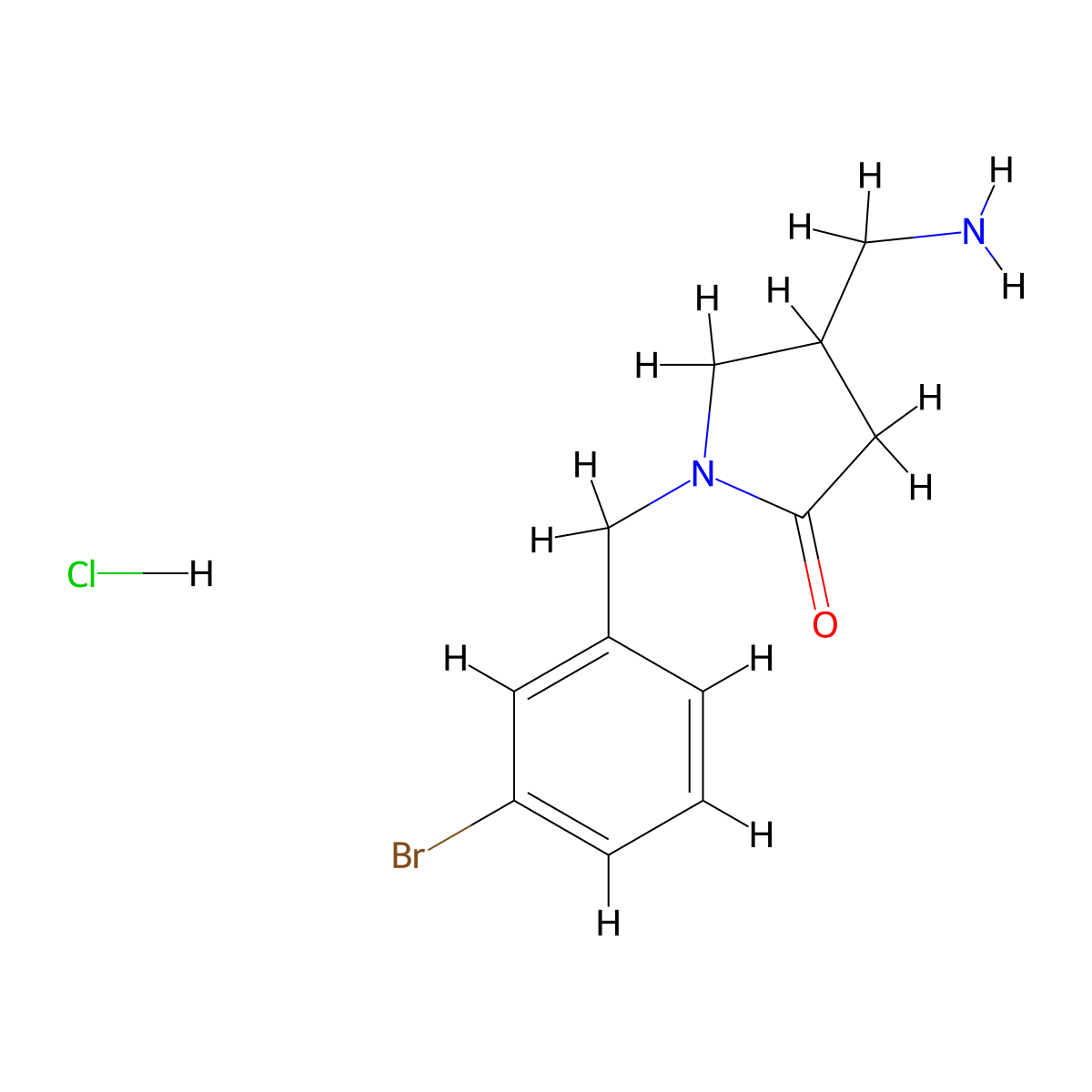 (4R)-4-(aminomethyl)-1-[(3-bromophenyl)methyl]pyrrolidin-2-one molecular structure, CAS 2934162-58-8