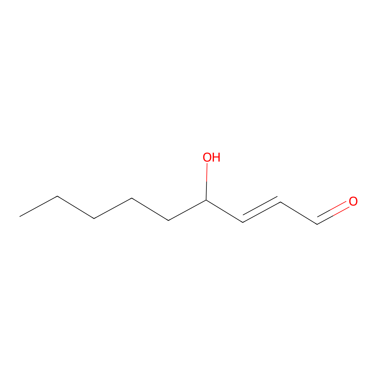 4-Hydroxynon-2-Enal molecular structure, CAS 29343-52-0