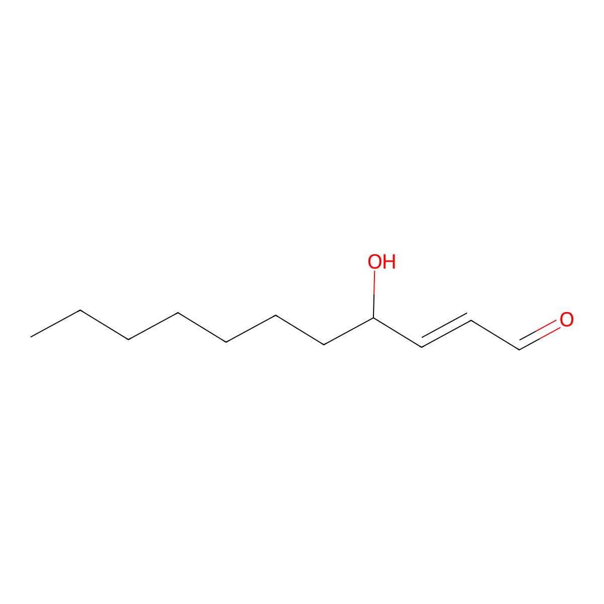 4-Hydroxy-2-undecenal molecular structure, CAS 29343-58-6