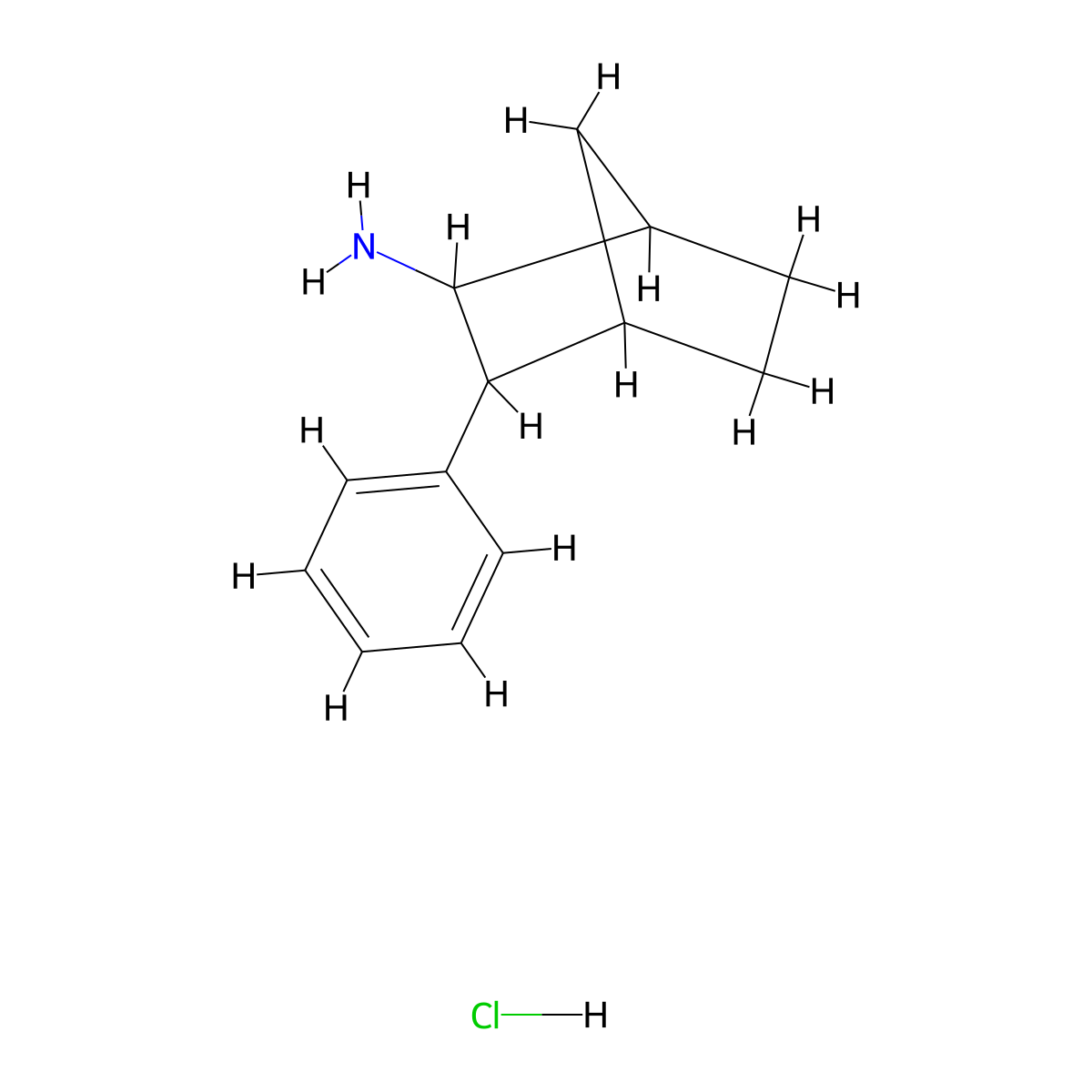 3-Phenylbicyclo[2.2.1]heptan-2-amine hydrochloride molecular structure, CAS 29345-14-0