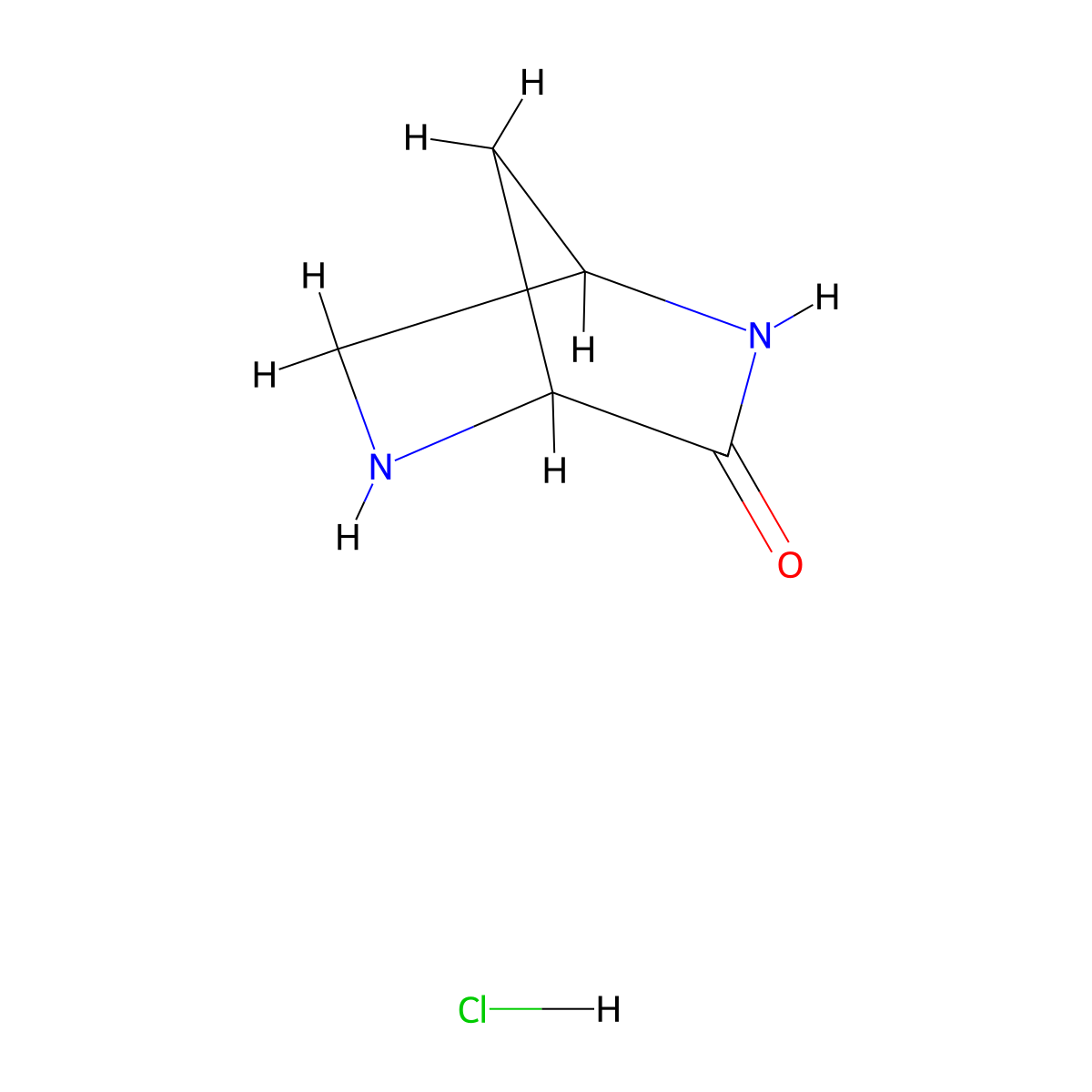 2,5-Diazabicyclo[2.2.1]heptan-3-one;hydrochloride molecular structure, CAS 2934517-89-0