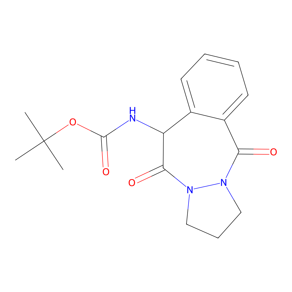 Tert-butyl (5,11-dioxo-2,3,10,11-tetrahydro-1H,5H-benzo[D]pyrazolo[1,2-A][1,2]diazepin-10-YL)carbamate molecular structure, CAS 2934521-60-3