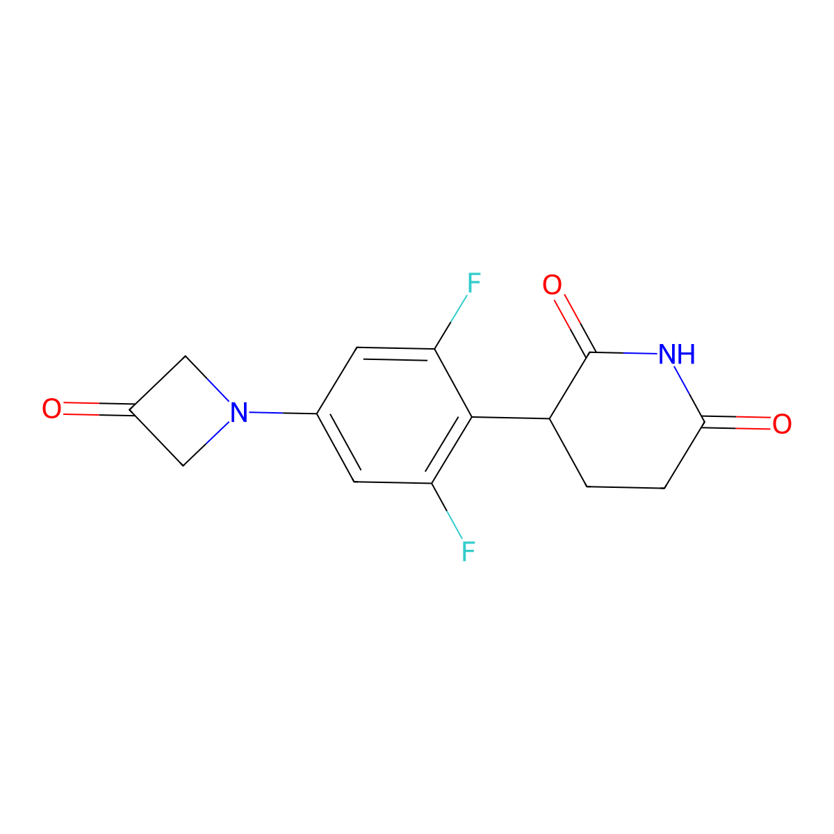 3-(2,6-Difluoro-4-(3-oxoazetidin-1-YL)phenyl)piperidine-2,6-dione molecular structure, CAS 2934804-48-3