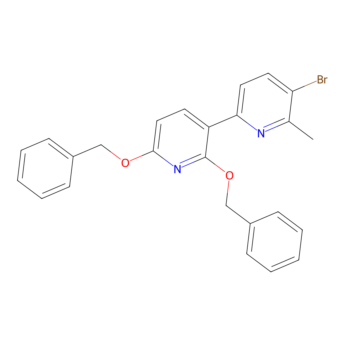 5-Bromo-6-methyl-2',6'-bis(phenylmethoxy)-2,3'-bipyridine molecular structure, CAS 2934805-09-9