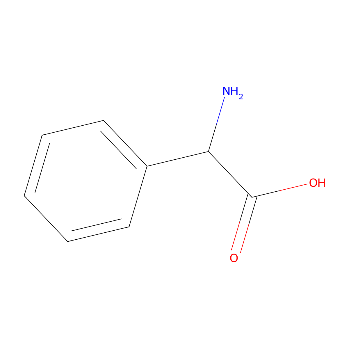 L-Phenylglycine molecular structure, CAS 2935-35-5