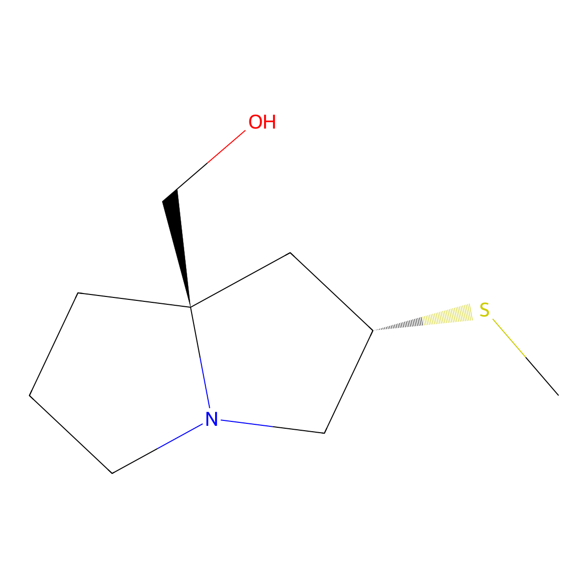 [(2S,7AR)-2-(Methylsulfanyl)-hexahydro-1H-pyrrolizin-7A-YL]methanol molecular structure, CAS 2935433-00-2
