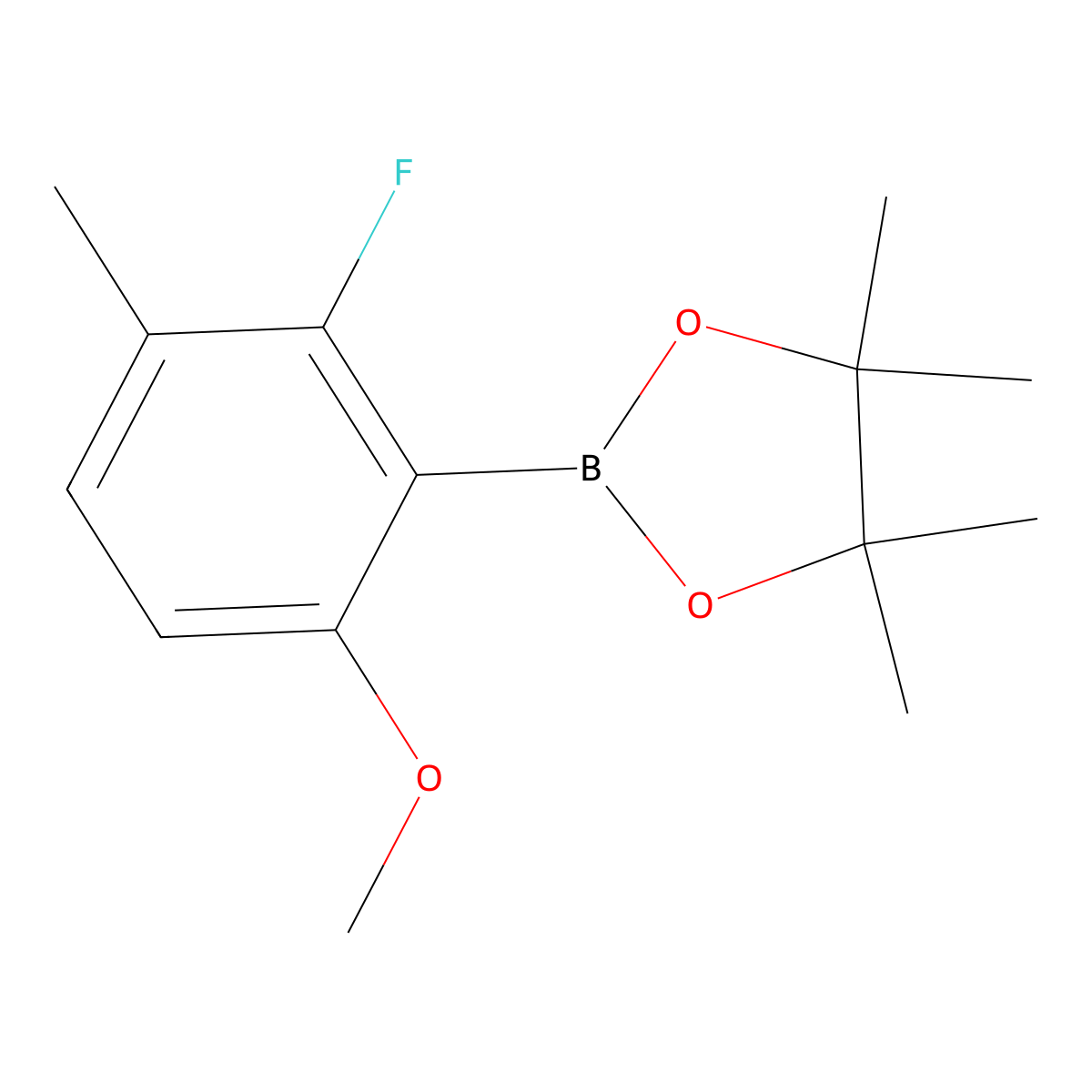 2-(2-Fluoro-6-methoxy-3-methylphenyl)-4,4,5,5-tetramethyl-1,3,2-dioxaborolane molecular structure, CAS 2935438-97-2