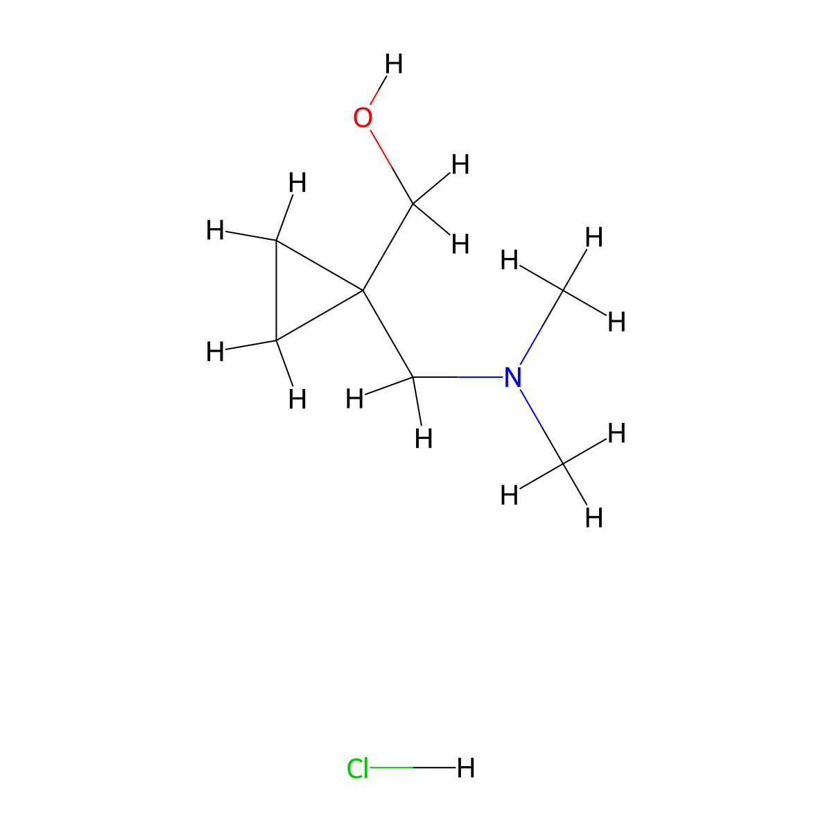 [1-[(Dimethylamino)methyl]cyclopropyl]methanol hydrochloride molecular structure, CAS 2935468-16-7