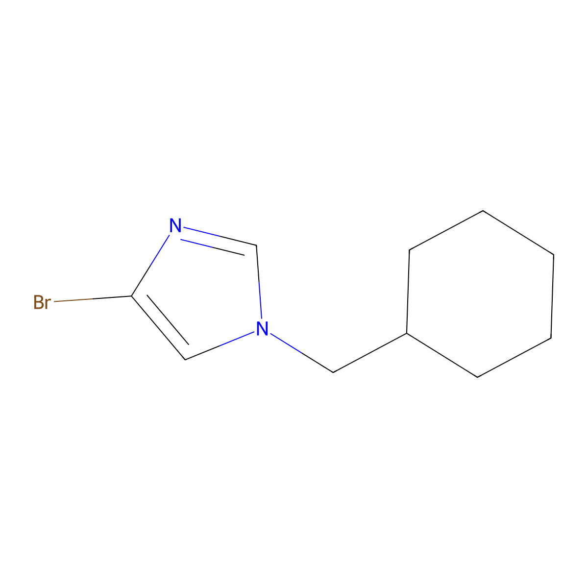 4-bromo-1-(cyclohexylmethyl)-1H-imidazole molecular structure, CAS 2935572-39-5