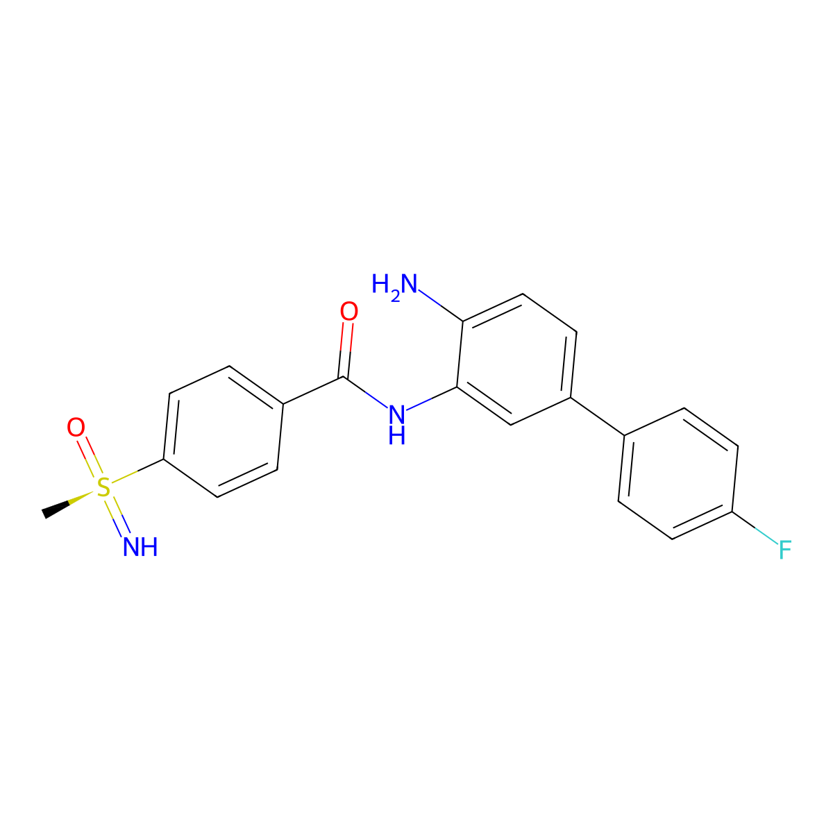 (R)-N-(4-Amino-4'-fluoro-[1,1'-biphenyl]-3-yl)-4-(S-methylsulfonimidoyl)benzamide molecular structure, CAS 2935964-98-8