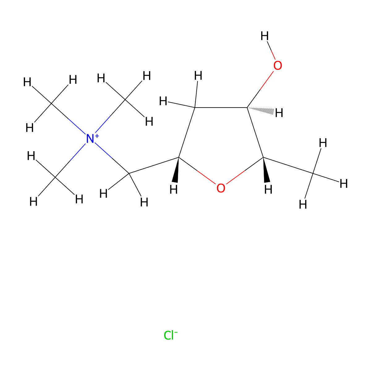 Muscarine Chloride molecular structure, CAS 2936-25-6