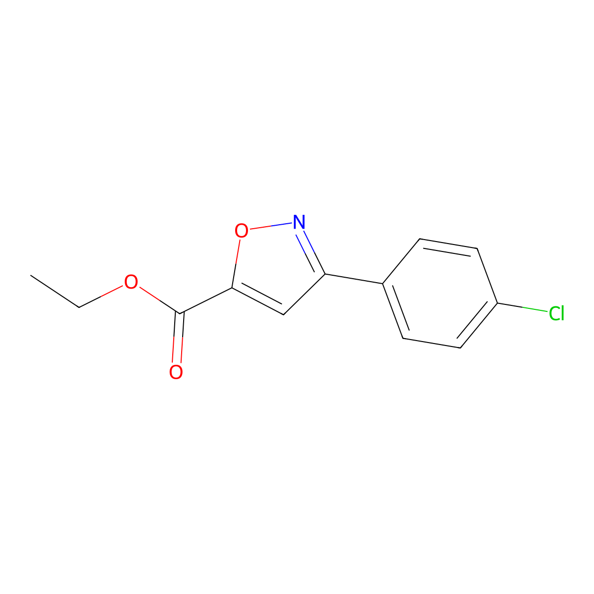 Ethyl 3-(4-chlorophenyl)isoxazole-5-carboxylate molecular structure, CAS 29363-97-1