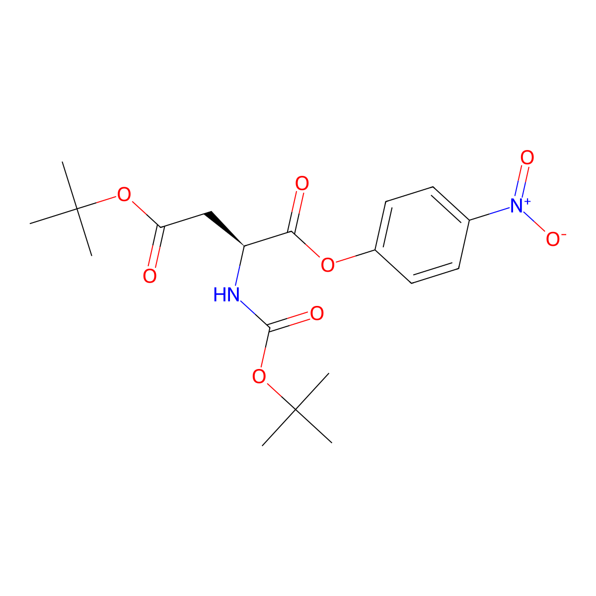 Boc-Asp(OtBu)-ONp molecular structure, CAS 29365-05-7