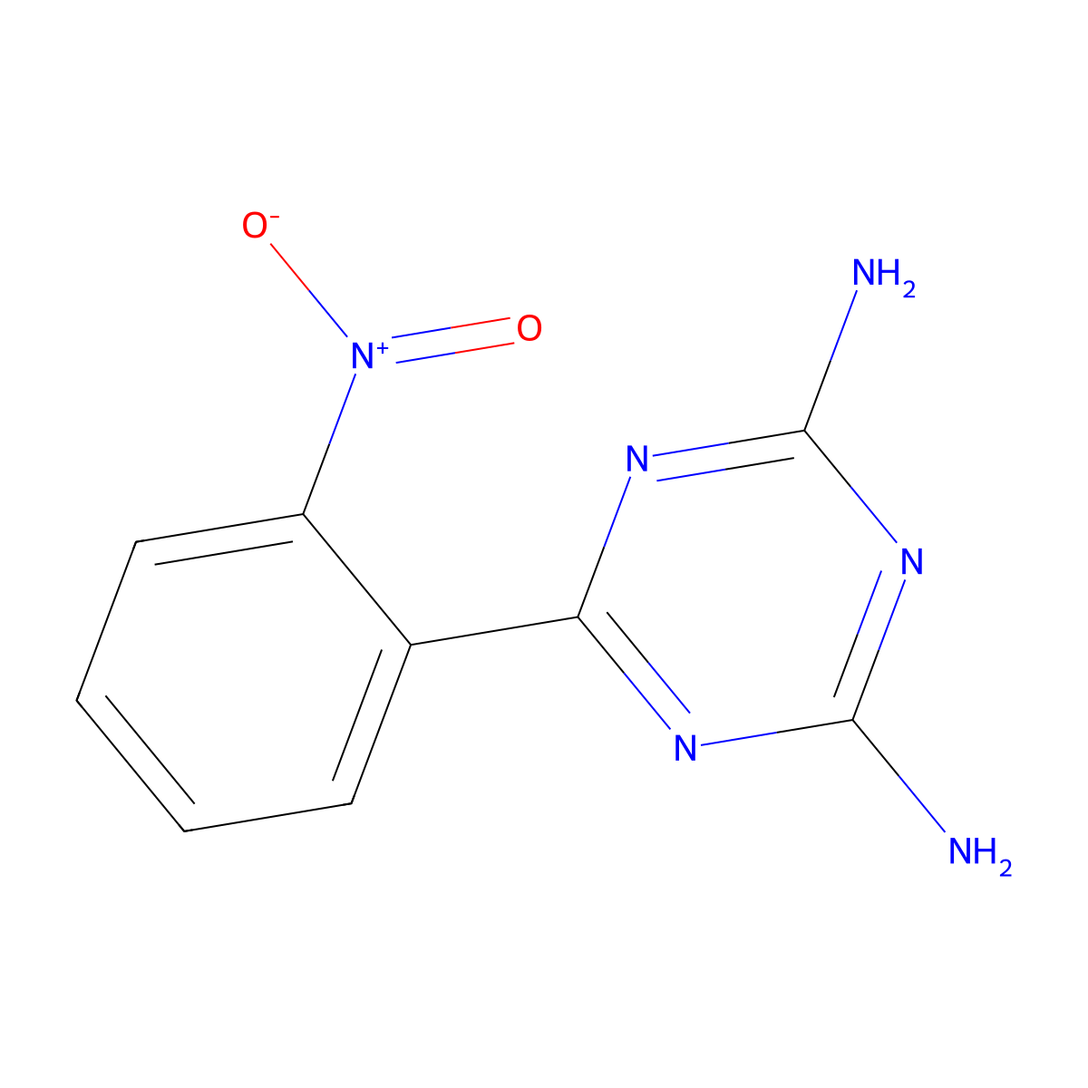 1,3,5-Triazine-2,4-diamine, 6-(2-nitrophenyl)- molecular structure, CAS 29366-71-0