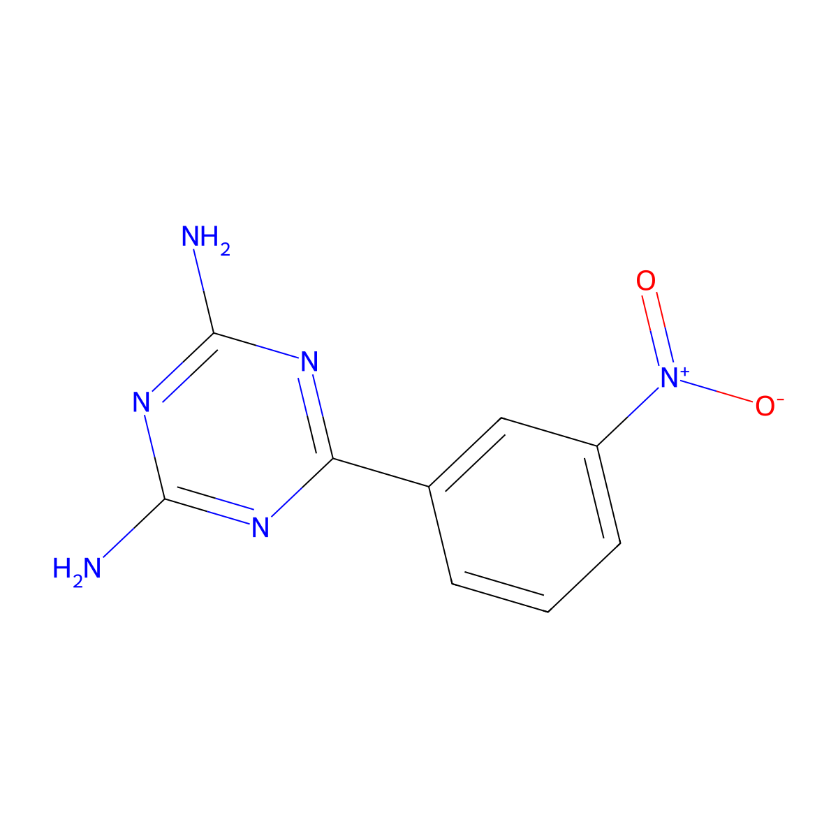 2,4-Diamino-6-(3-nitrophenyl)-1,3,5-triazine molecular structure, CAS 29366-72-1