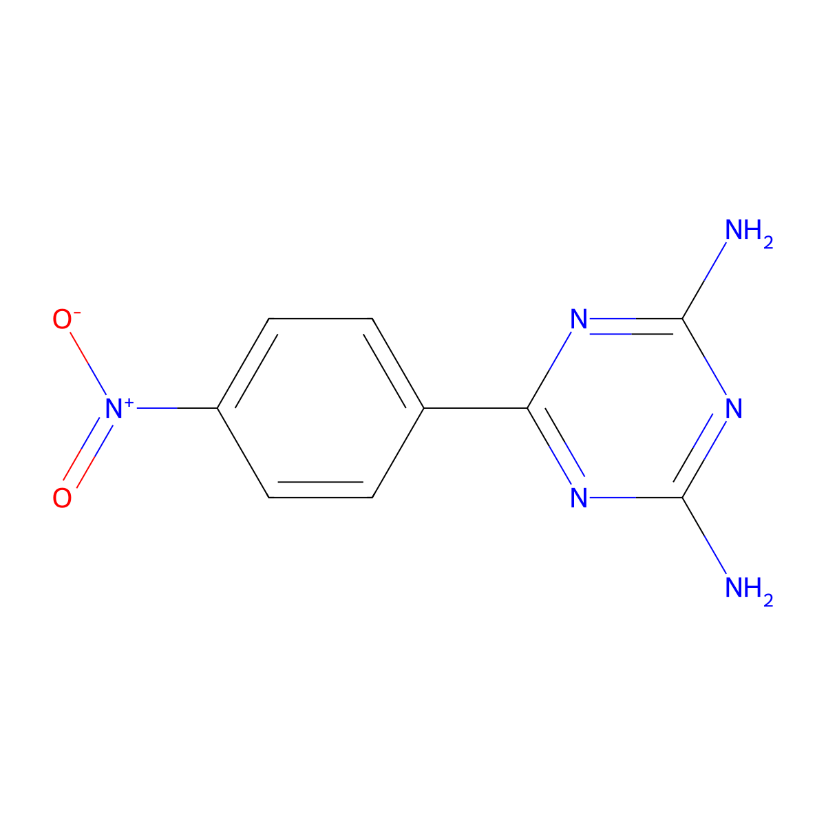 6-(4-Nitrophenyl)-1,3,5-triazine-2,4-diamine molecular structure, CAS 29366-73-2