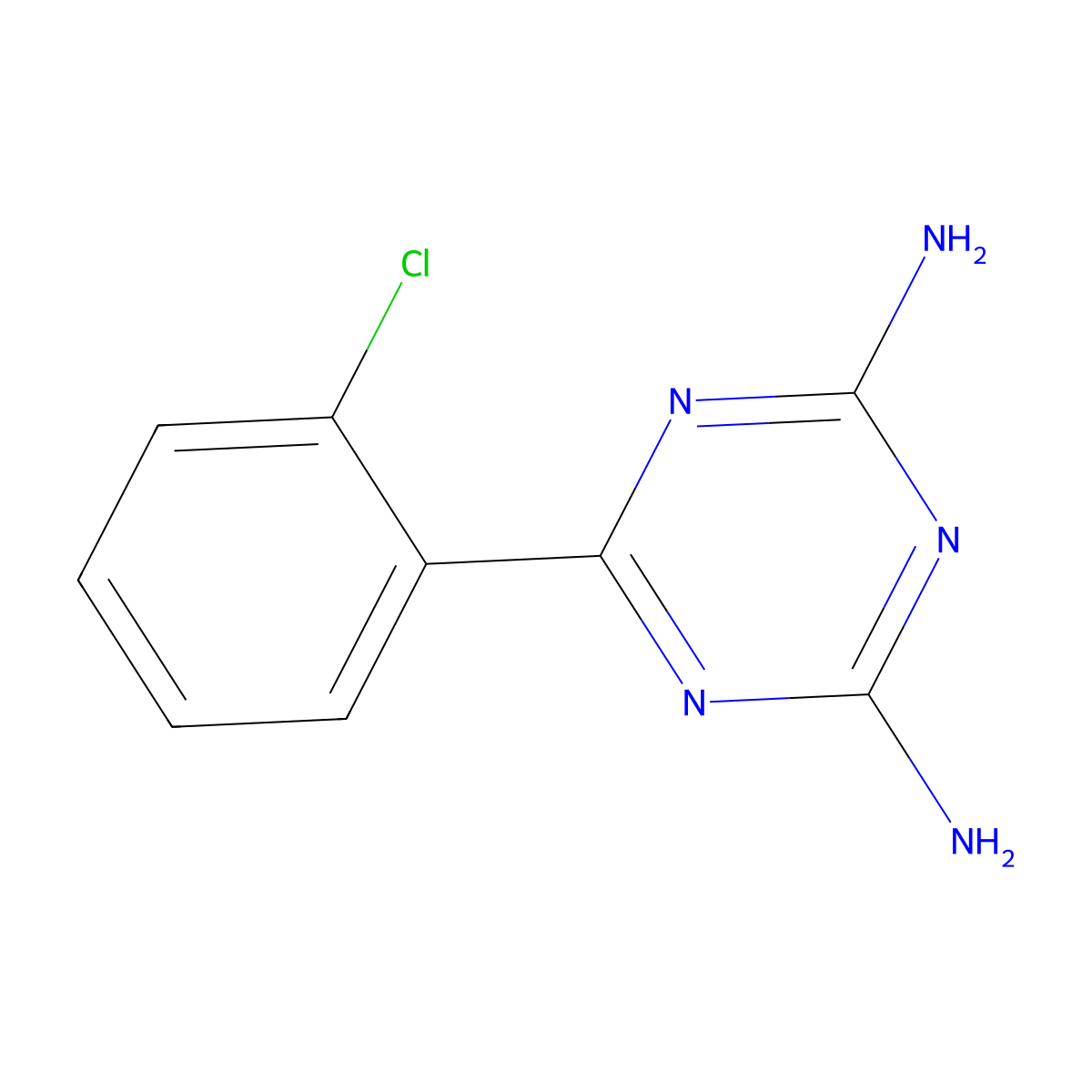 6-(2-Chlorophenyl)-1,3,5-triazine-2,4-diamine molecular structure, CAS 29366-77-6