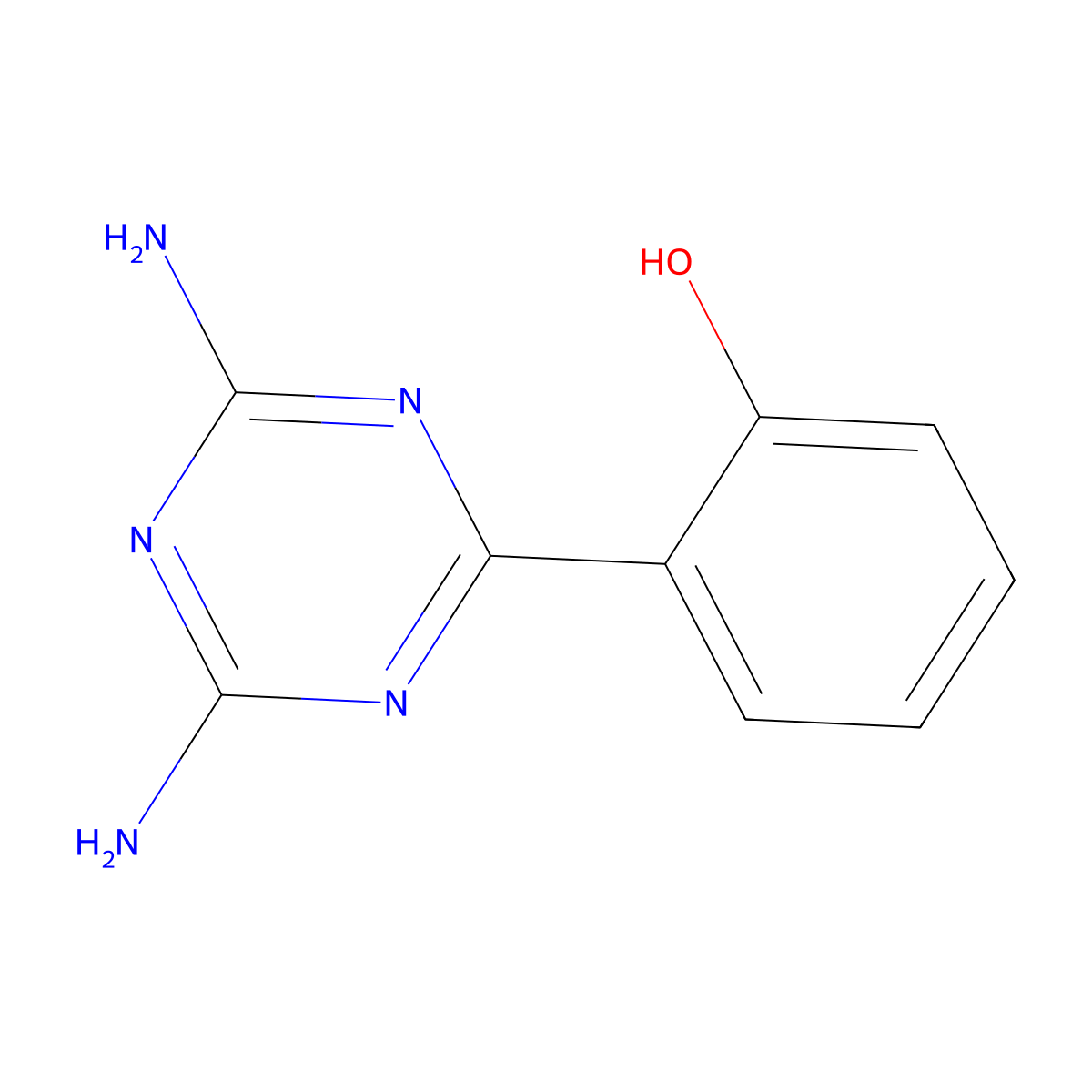 2-(4,6-Diamino-1,3,5-triazin-2-yl)phenol molecular structure, CAS 29366-78-7
