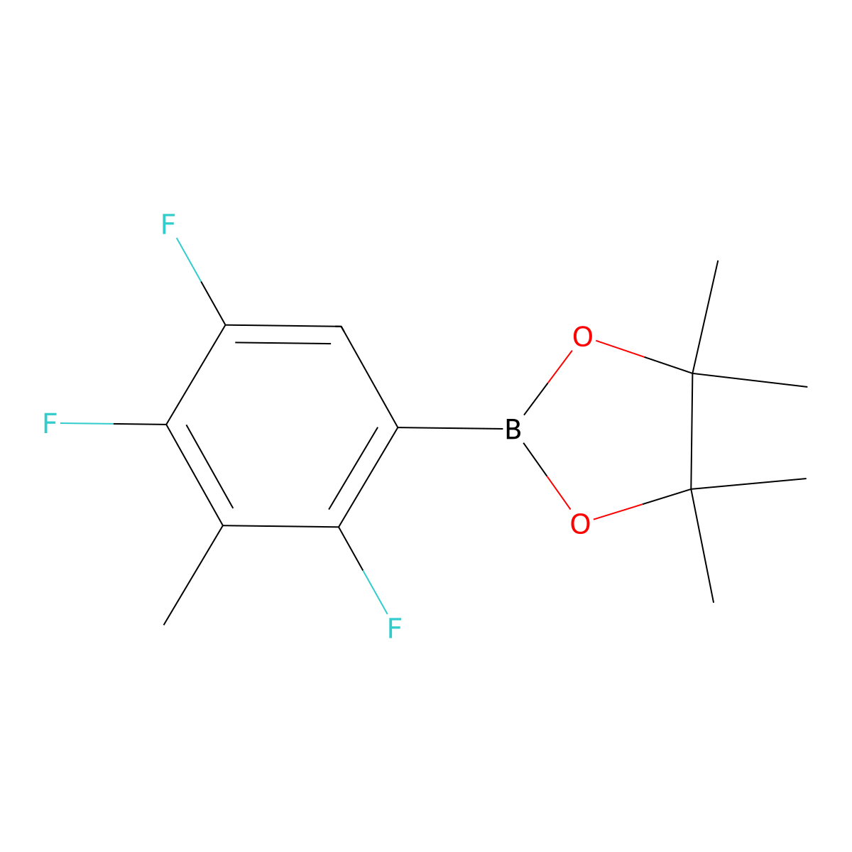 4,4,5,5-Tetramethyl-2-(2,4,5-trifluoro-3-methylphenyl)-1,3,2-dioxaborolane molecular structure, CAS 2936627-31-3