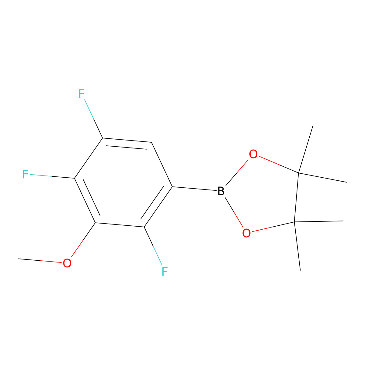 4,4,5,5-Tetramethyl-2-(2,4,5-trifluoro-3-methoxyphenyl)-1,3,2-dioxaborolane molecular structure, CAS 2936627-36-8