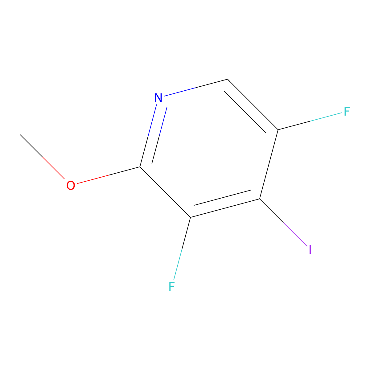 3,5-Difluoro-4-iodo-2-methoxypyridine molecular structure, CAS 2936627-49-3