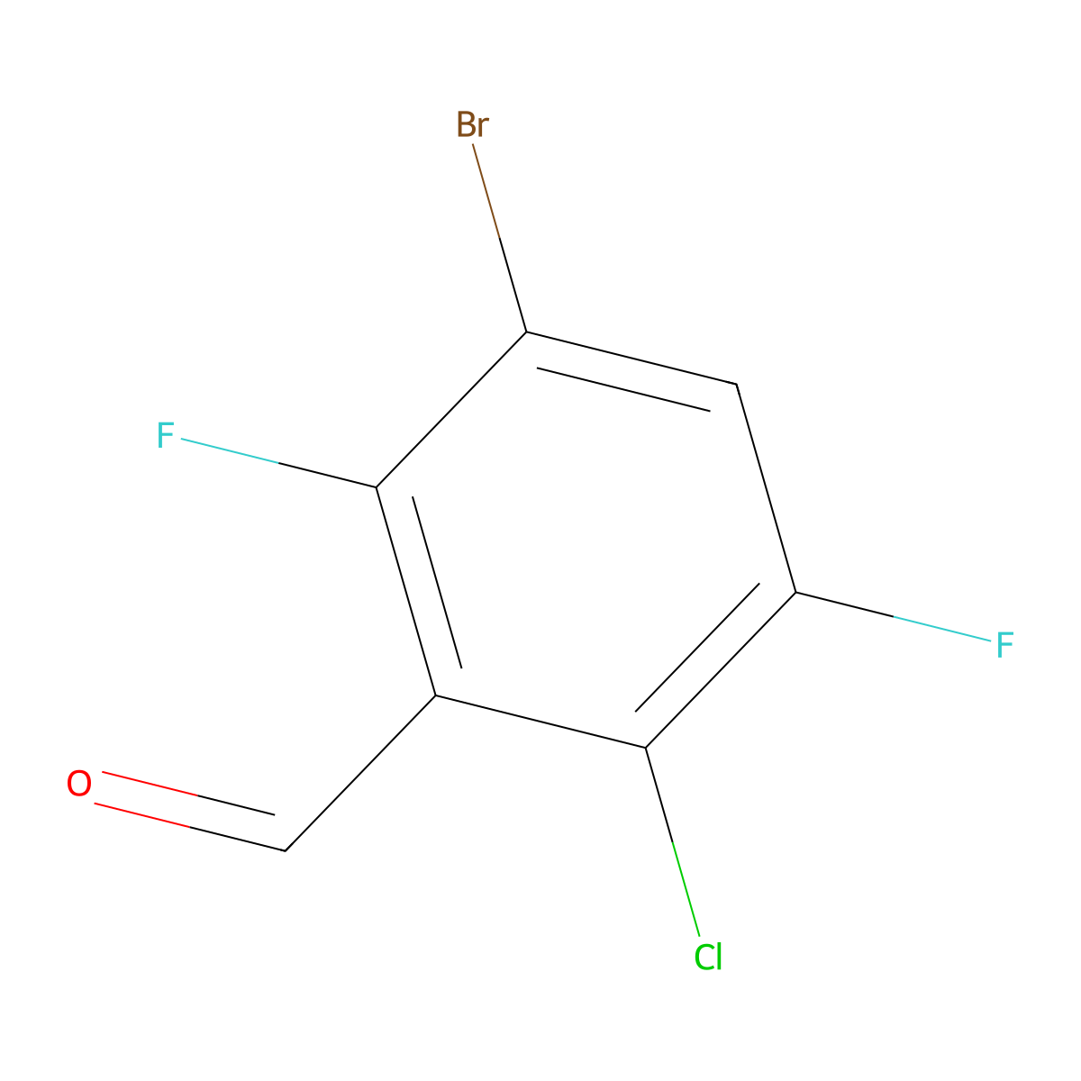 3-Bromo-6-chloro-2,5-difluorobenzaldehyde molecular structure, CAS 2936627-62-0