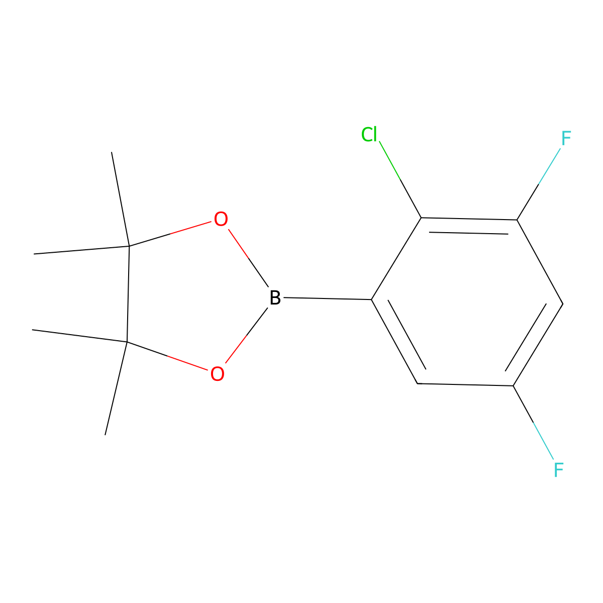 2-(2-Chloro-3,5-difluorophenyl)-4,4,5,5-tetramethyl-1,3,2-dioxaborolane molecular structure, CAS 2936627-65-3