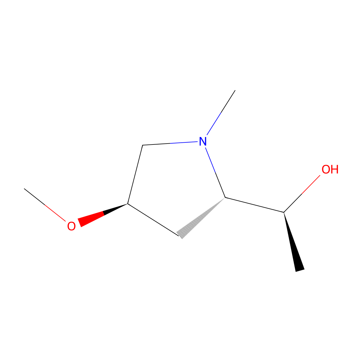 (1S)-1-[(2S,4R)-4-Methoxy-1-methyl-pyrrolidin-2-YL]ethanol molecular structure, CAS 2936670-90-3