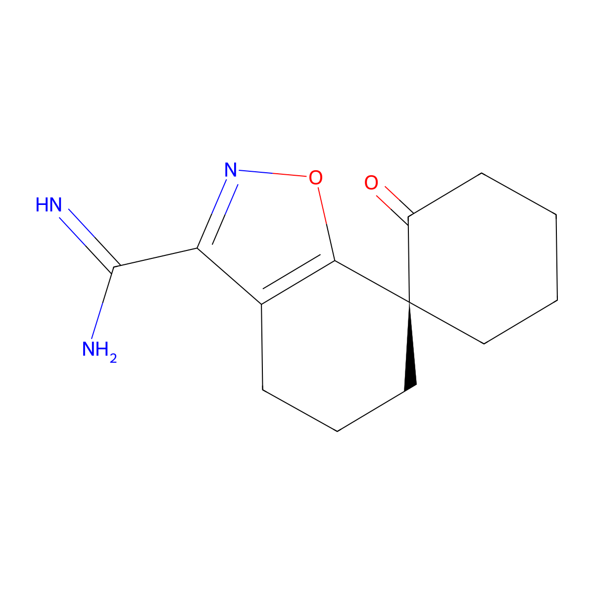(1'S)-5,6-Dihydro-2'-oxo-spiro[1,2-benzisoxazole-7(4H),1'-cyclohexane]-3-carboximidamide molecular structure, CAS 2936672-08-9