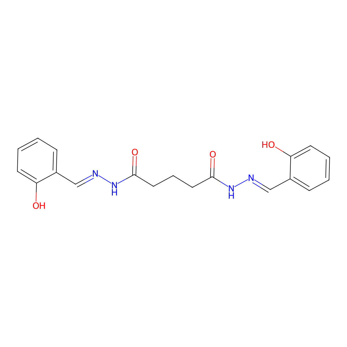 N,N'-bis[(2-hydroxyphenyl)methylideneamino]pentanediamide molecular structure, CAS 29367-15-5