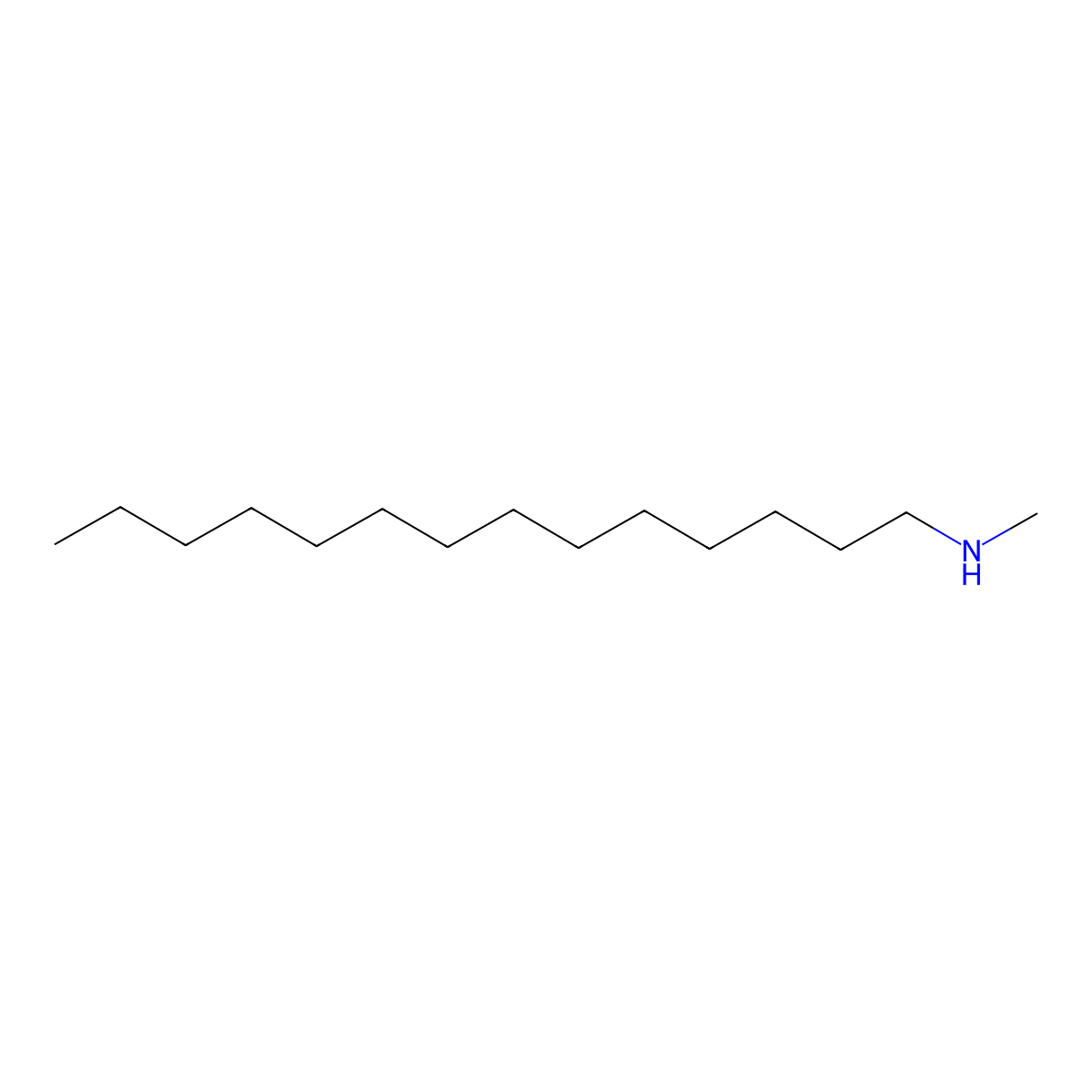 N-Methyl-1-tetradecanamine molecular structure, CAS 29369-63-9