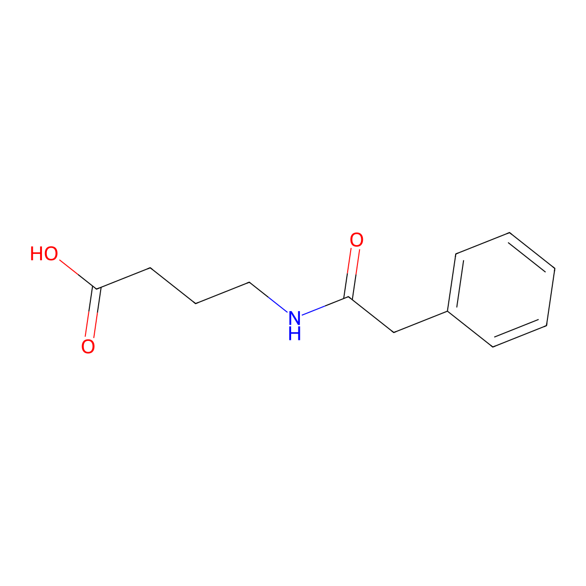 4-[(2-Phenylacetyl)amino]butanoic acid molecular structure, CAS 2937-01-1