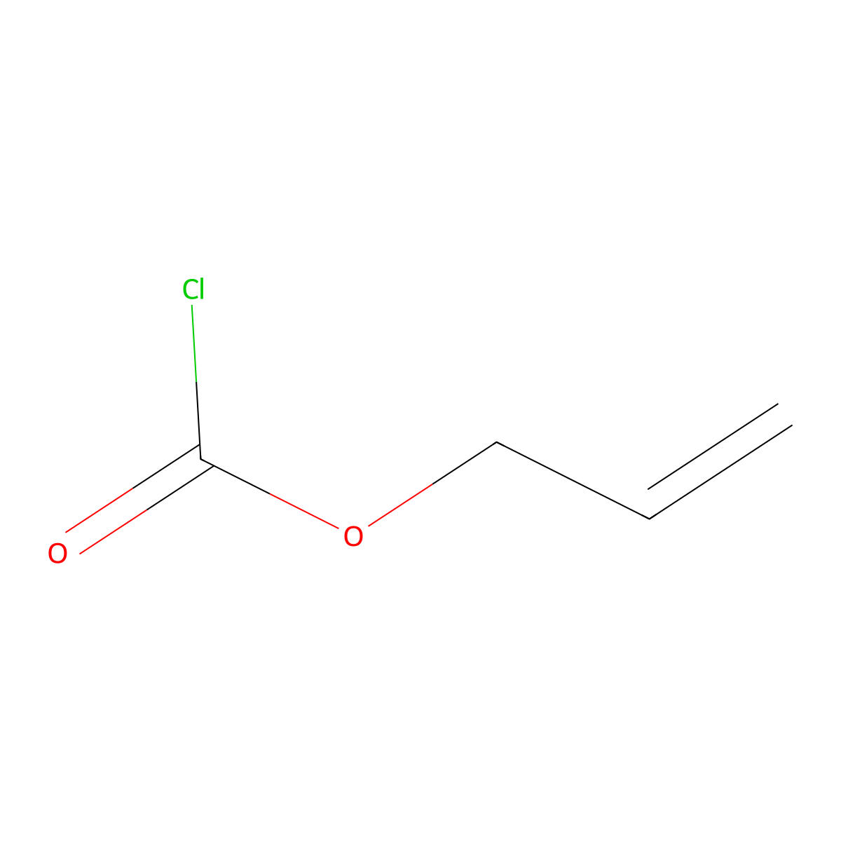 Allyl chloroformate molecular structure, CAS 2937-50-0