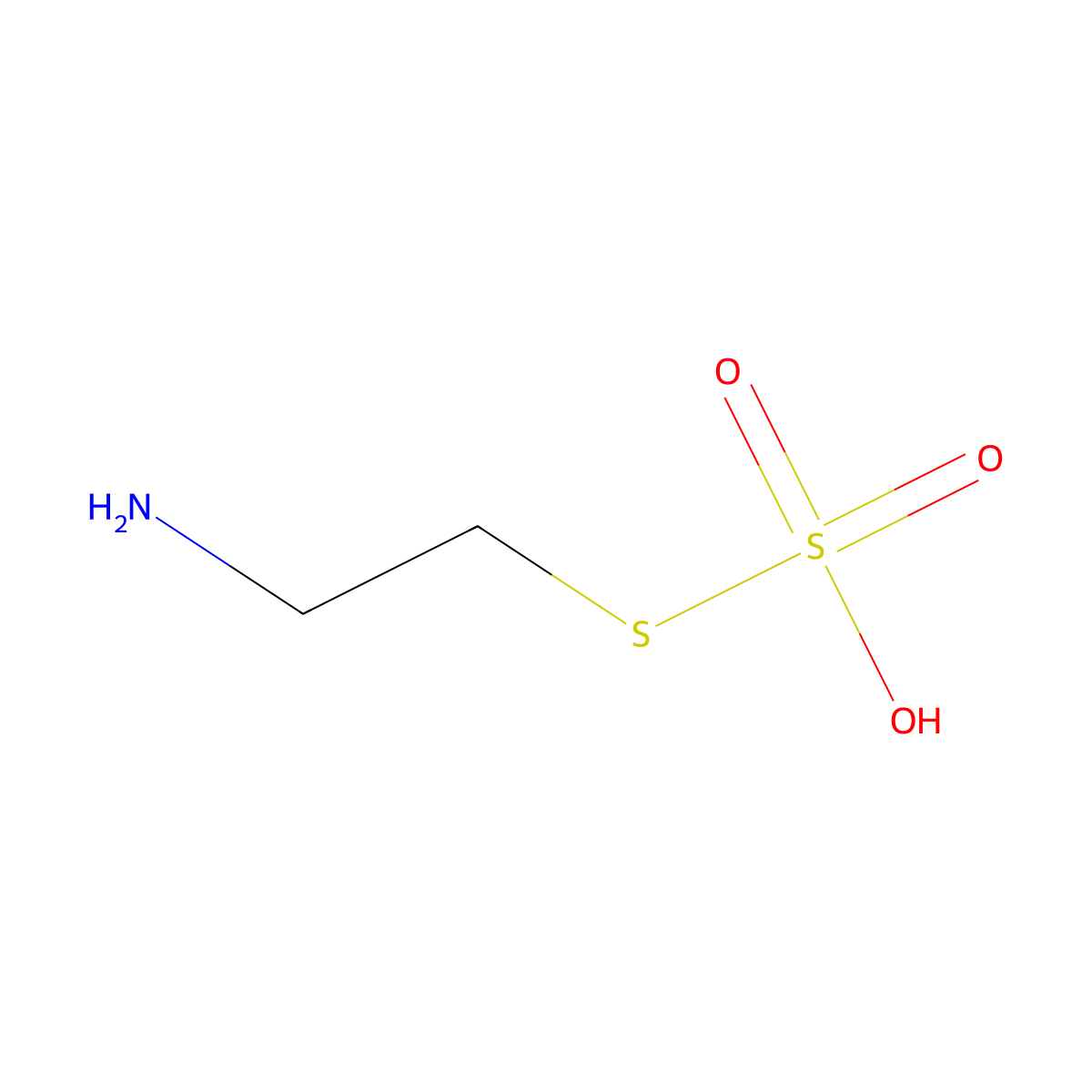 Thiosulfuric acid (H2S2O3), S-(2-aminoethyl) ester molecular structure, CAS 2937-53-3