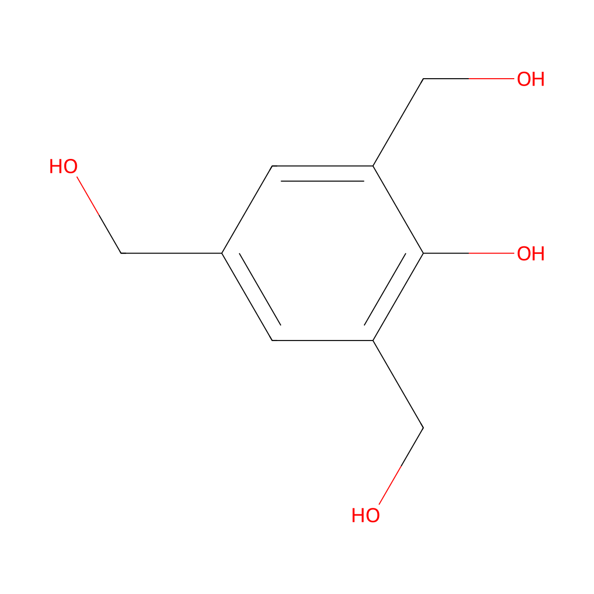 2-Hydroxy-1,3,5-benzenetrimethanol molecular structure, CAS 2937-61-3