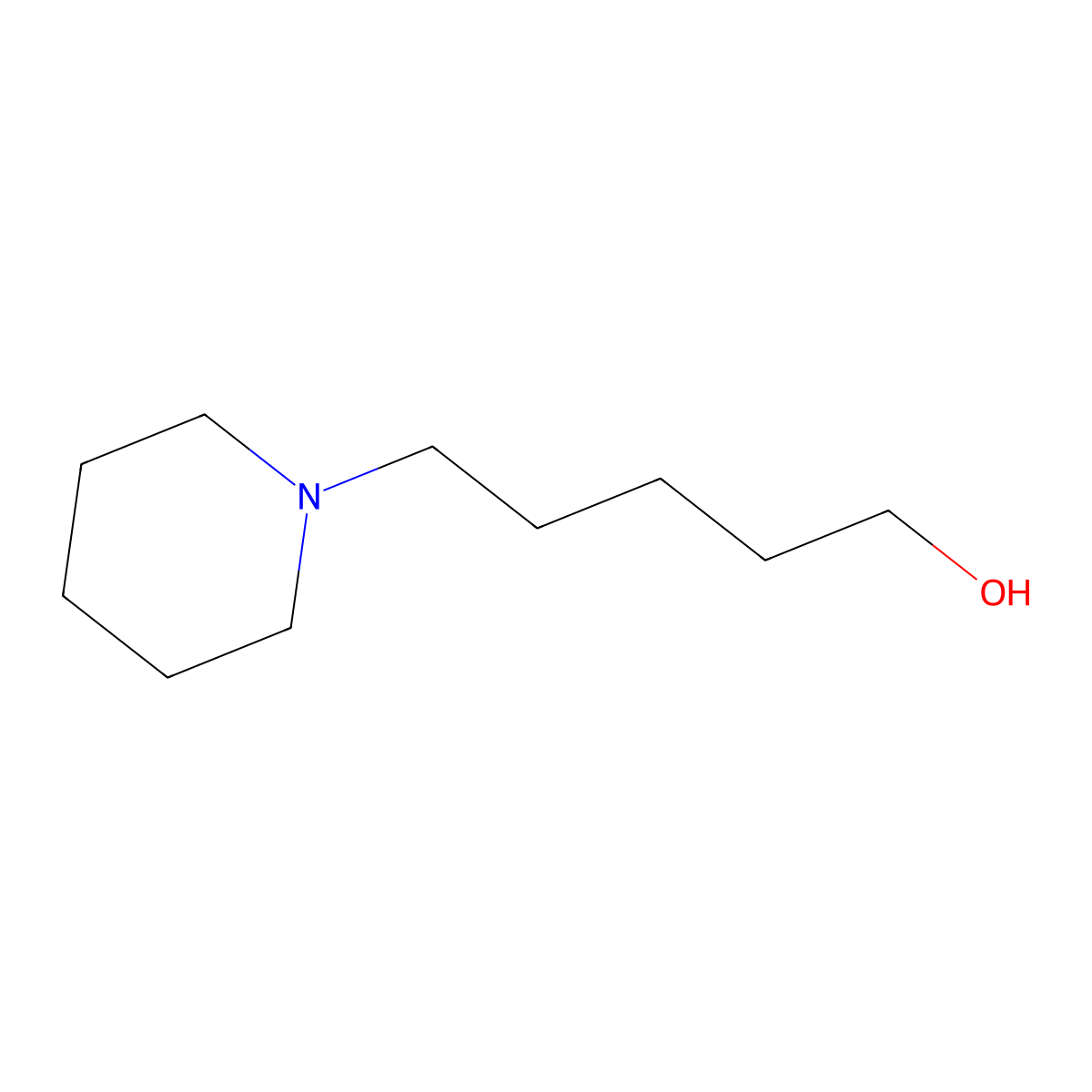 1-Piperidinepentanol molecular structure, CAS 2937-83-9