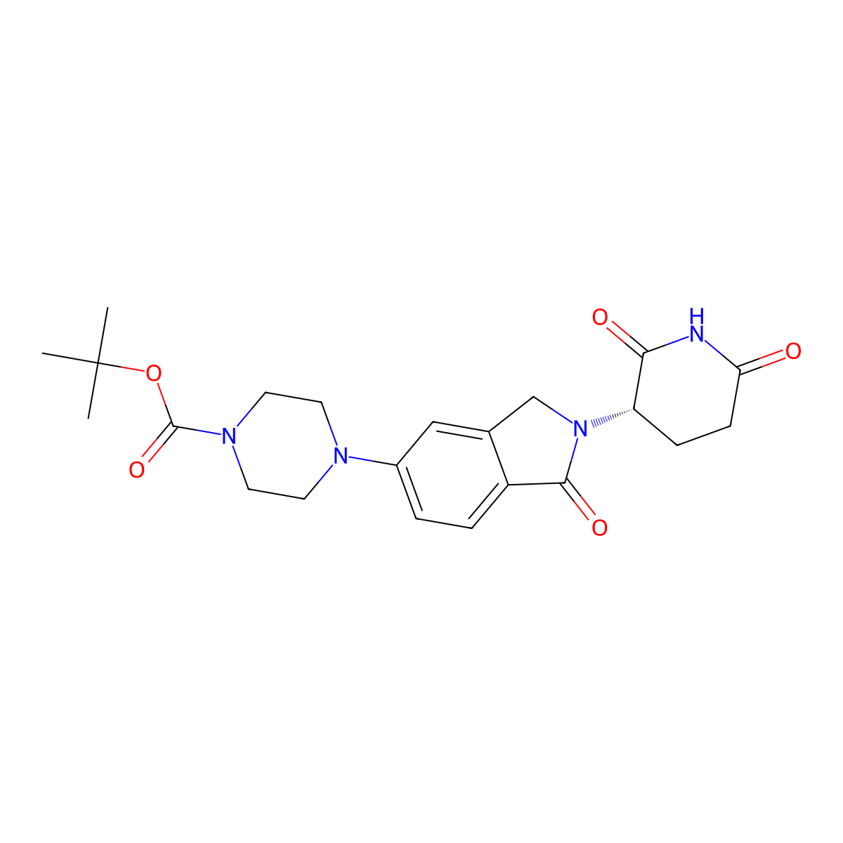 tert-butyl (S)-4-(2-(2,6-dioxopiperidin-3-yl)-1-oxoisoindolin-5-yl)piperazine-1-carboxylate molecular structure, CAS 2937046-82-5