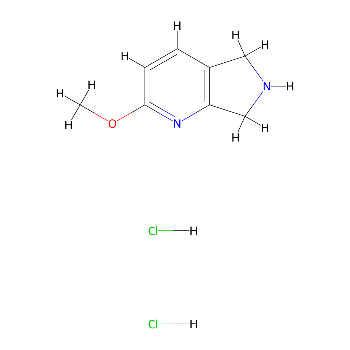 2-methoxy-5H,6H,7H-pyrrolo[3,4-b]pyridine dihydrochloride molecular structure, CAS 2937046-85-8
