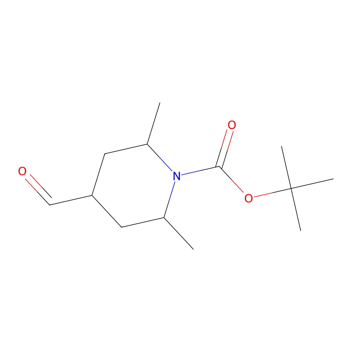 Tert-butyl 4-formyl-2,6-dimethyl-piperidine-1-carboxylate molecular structure, CAS 2937046-86-9