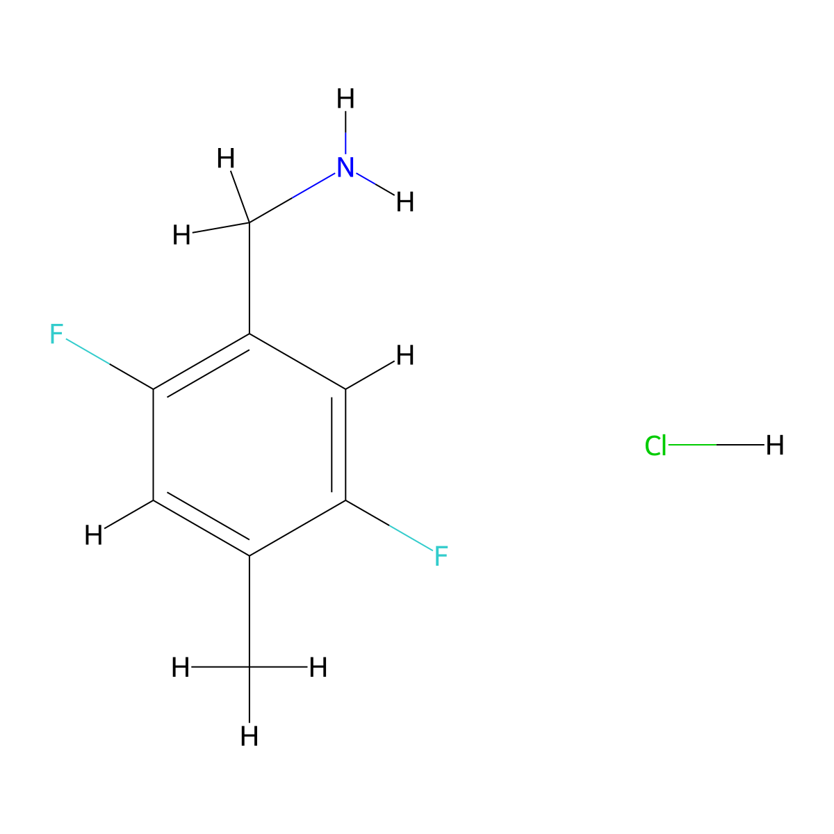 1-(2,5-Difluoro-4-methylphenyl)methanamine hydrochloride molecular structure, CAS 2937161-77-6