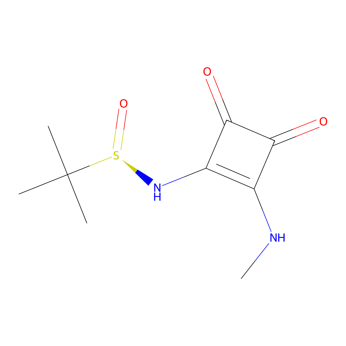 (R)-2-Methyl-N-(2-(methylamino)-3,4-dioxocyclobut-1-en-1-yl)propane-2-sulfinamide molecular structure, CAS 2937299-57-3