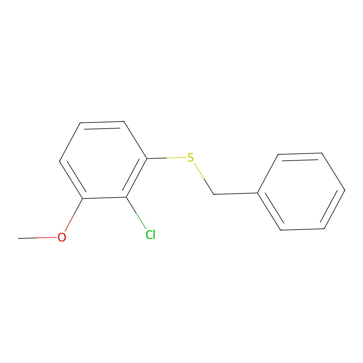 Benzyl(2-chloro-3-methoxyphenyl)sulfane molecular structure, CAS 2937301-97-6