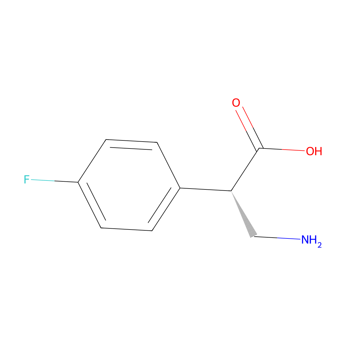 (S)-3-Amino-2-(4-fluorophenyl)propanoic acid molecular structure, CAS 293731-69-8