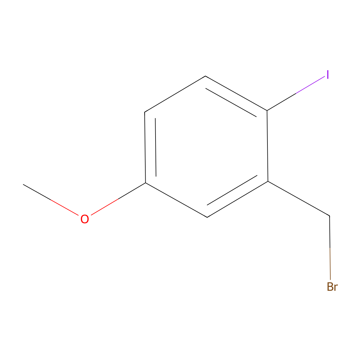 2-(Bromomethyl)-1-iodo-4-methoxybenzene molecular structure, CAS 293732-24-8